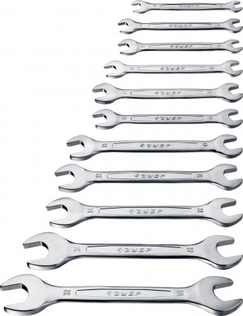 ЗУБР 12 шт, 6 - 32 мм, набор рожковых гаечных ключей, Профессионал (27010-H12)