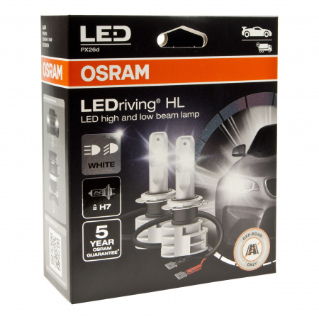 Автолампа H7 (14) PX26d LED COOL WHITE 6000K (2шт) 12V/24V OSRAM /1/10/100 OLD