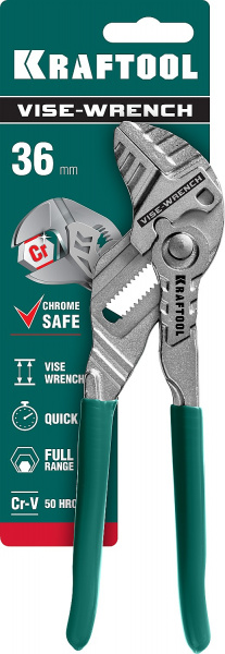 KRAFTOOL Vise-Wrench, 180 мм, клещи переставные-гаечный ключ (22063)