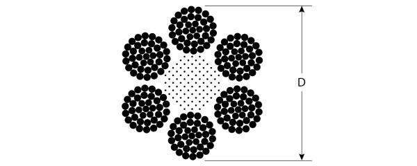 ЗУБР DIN 3066, свивка 6 х 37 + IWR, 12 мм, L 50 м, грузоподъемный стальной трос, Профессионал (30417-12)