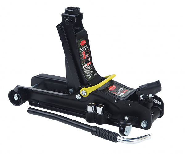 Домкрат гидравлический RF-825021C подкатной 3т, низкопрофильный с воротком и LEDподсветкой (h min85мм,h max387мм) в кейсе ROCKFORCE /1