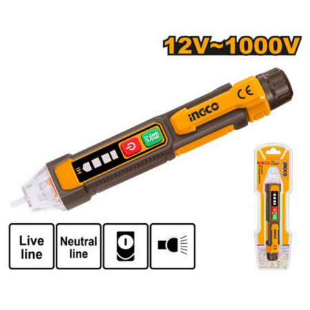 Бесконтактный детектор напряжения AC 12-1000 В INGCO VD100091