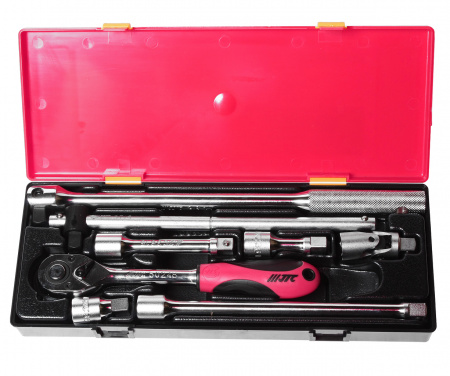 JTC Набор инструментов 8 предметов слесарно-монтажный 1/2" (ключ трещот.,ворот.,удлинит.) в кейсе JTC