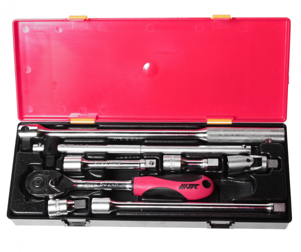 JTC Набор инструментов 8 предметов слесарно-монтажный 1/2" (ключ трещот.,ворот.,удлинит.) в кейсе JTC JTC Набор инструментов 8 предметов слесарно-монтажный 1/2" (ключ трещот.,ворот.,удлинит.) в кейсе JTC