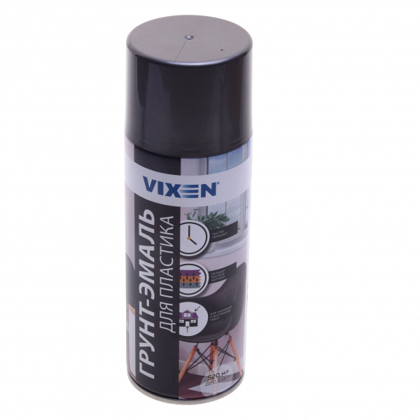 Грунт-эмаль для пластика, графит матовый (RAL 7024), аэрозоль 520мл VIXEN /1/12 Грунт-эмаль для пластика, графит матовый (RAL 7024), аэрозоль 520мл VIXEN /1/12