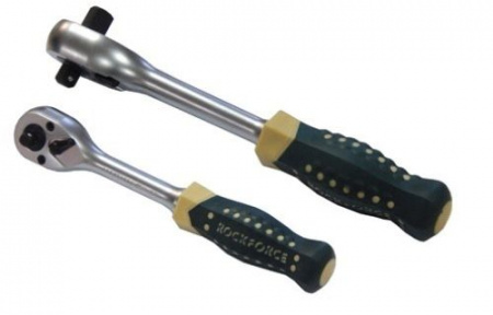 Трещотка RF-802321 реверсивная двухсторонняя с резиновой ручкой 1/4"-3/8" (72зуб.) ROCKFORCE /1