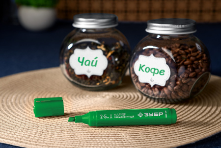 ЗУБР МП-300К зеленый, 2-5 мм, клиновидный перманентный маркер (06323-4)