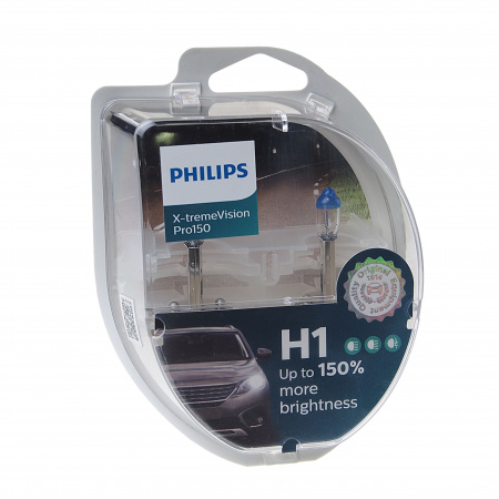 Автолампа H1 (55) P14.5s+150% X-tremeVision Pro150 (2шт) 12V PHILIPS /1/5