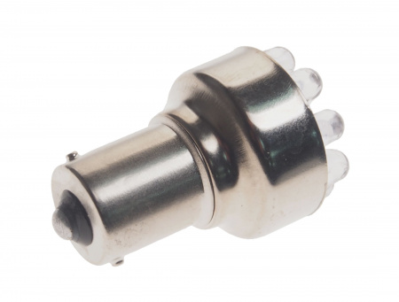 Автолампа P21W (BA15s) 12 LED WHITE 6000K 84лм  24V MEGAPOWER /10 /100