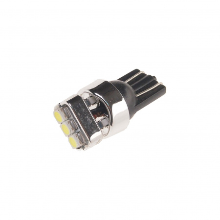 Автолампа T10W (W2,1x9,5d) 3 SMD 2835WHITE 6000K 54лм 12V MEGAPOWER /10 /100 OLD