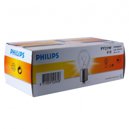 Автолампа PY21W (BAU15s) YELLOW 12V PHILIPS /10/200 HIT