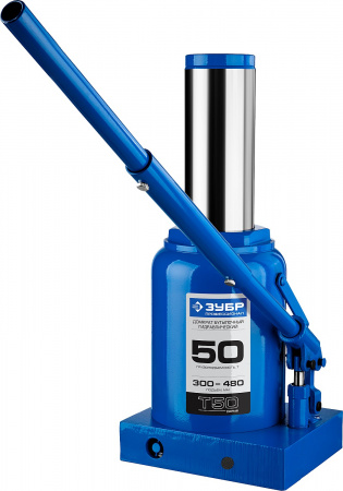 ЗУБР 50 т, 300 - 480 мм, бутылочный гидравлический домкрат, Профессионал (43060-50)