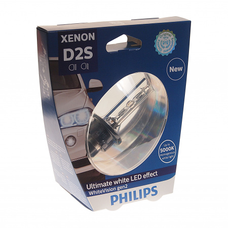 Автолампа D2S (35) P32d-2+120%  Xenon WhiteVision gen2 5000K 85V PHILIPS /1/2
