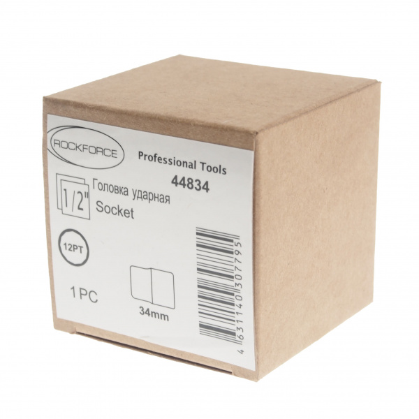 Головка торцевая 34мм 1/2" 12-гранная ударная L=60мм ROCKFORCE   RF-44834 /1/10 Головка торцевая 34мм 1/2" 12-гранная ударная L=60мм ROCKFORCE   RF-44834 /1/10