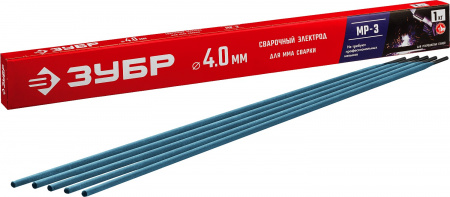 ЗУБР Д 4.0 х 450 мм, 1 кг в коробке, МР-3 рутиловый, Электрод сварочный (40011-4.0)