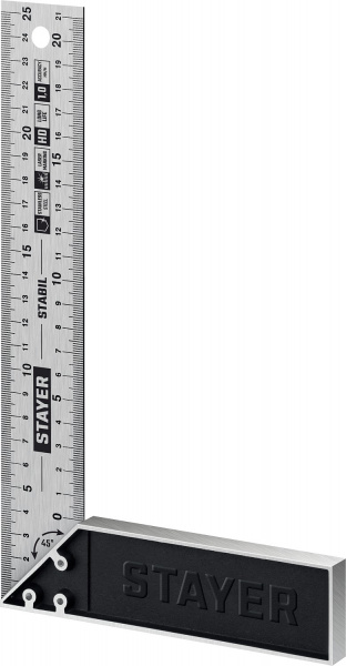 STAYER 250 мм, столярный угольник, Professional (3431-25)