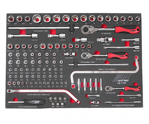 JTC Набор инструментов 109 предметов слесарно-монтажный в ложементе JTC