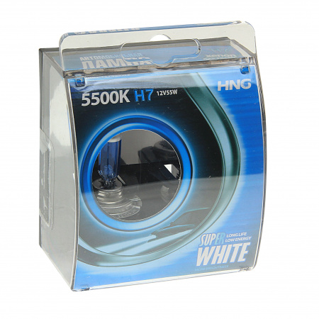 Автолампа H7 (55) PX26d SUPER WHITE 5500K (2шт) 12V HNG /1/5/50