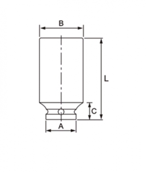 JTC Головка торцевая 1/2" 11мм ударная глубокая L=82мм JTC