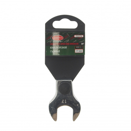 Ключ рожковый 17мм RF-751317A съемный 3/8", на пластиковом держателе ROCKFORCE /1