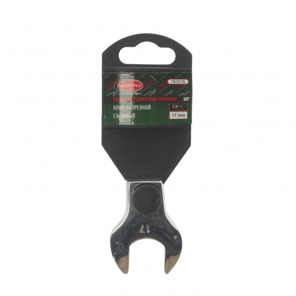 Ключ рожковый 17мм RF-751317A съемный 3/8", на пластиковом держателе ROCKFORCE /1
