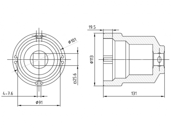 JTC Головка ступичная 91мм для заднего моста (SCANIA) JTC