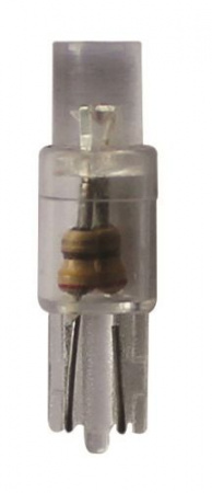 Автолампа T5 (W2*4.6d) 1 LED FLAT WHITE 6000K 7лм  24V MEGAPOWER /10 /100