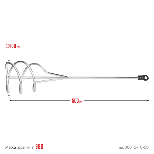 STAYER 100 х 500 мм, шестигранный хвостовик, оцинкованный, миксер для песчано-гипсовых смесей (06015-10-50)