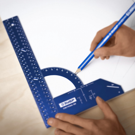 ЗУБР Система-32, разметочный мебельный угольник, Профессионал (34398-30)