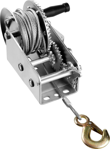 ЗУБР 0.9 т, 8 м, ручная барабанная тяговая тросовая лебедка, Профессионал (43113-0.9)