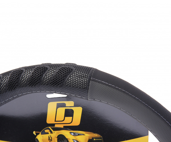Оплетка руля CP-2044 BLACK/GREY (M) "CAR PERFORMANCE" экокожа AUTOPROFI 1/25