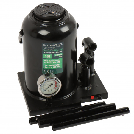 Домкрат гидравлический RF-TH905001 бутылочный 50т (выс.подъема 280-450мм) ROCKFORCE /1