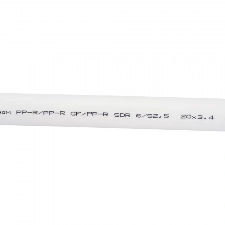 Труба Gigant PP-R белая, армированная стекловолокном Т 90°С SDR 6 (PN 25) 20x3.4 мм, 2 м GSG-7