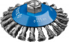 ЗУБР 115 мм, стальная проволока 0.5 мм, коническая щетка-крацовка для УШМ, Профессионал (35269-115)