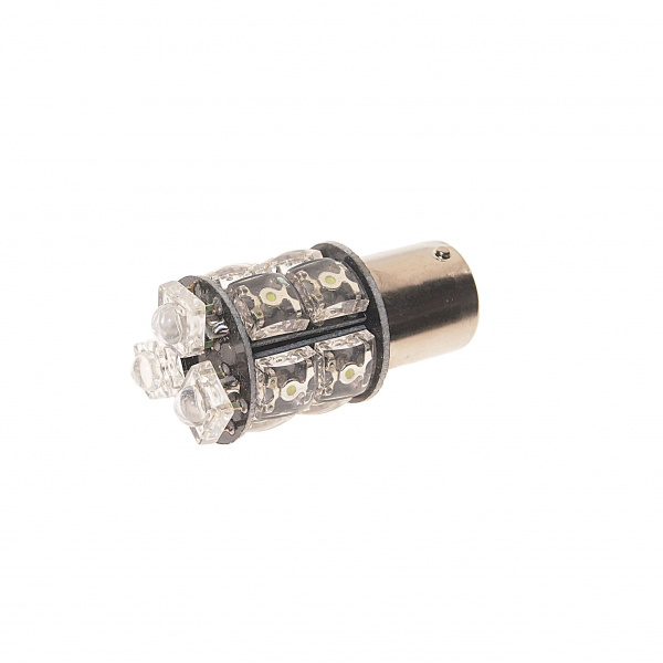 Автолампа P21W (BA15s) 13 LED FLUX WHITE 6000K 130лм  24V MEGAPOWER /10 /100