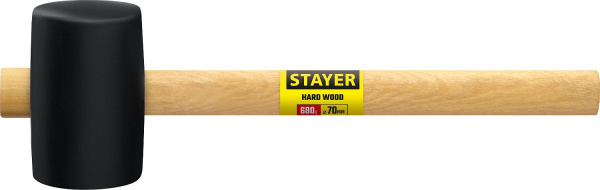 STAYER 680 г, чёрная резиновая киянка (20505-75)