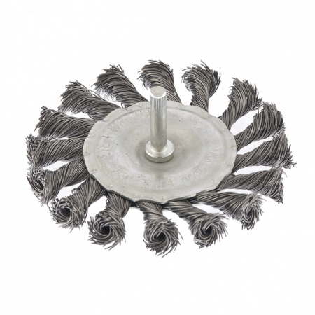 Щетка для дрели, 75 мм, плоская со шпилькой, крученая металлическая проволока Matrix