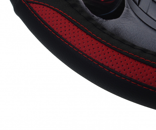 Оплетка руля MIS-17STW24 (M) BLACK/RED MISTAR /1/25