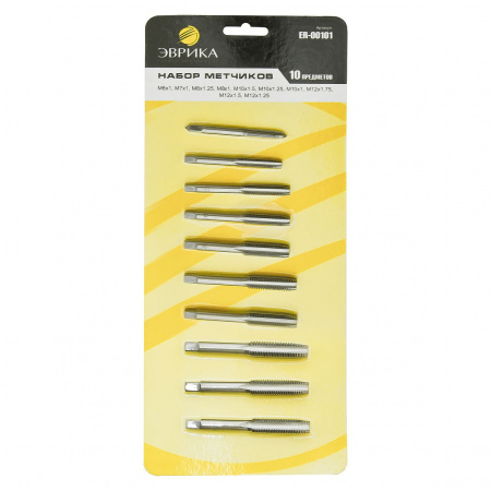 Набор метчиков ER-00101:метрический 10пр. ЭВРИКА /1