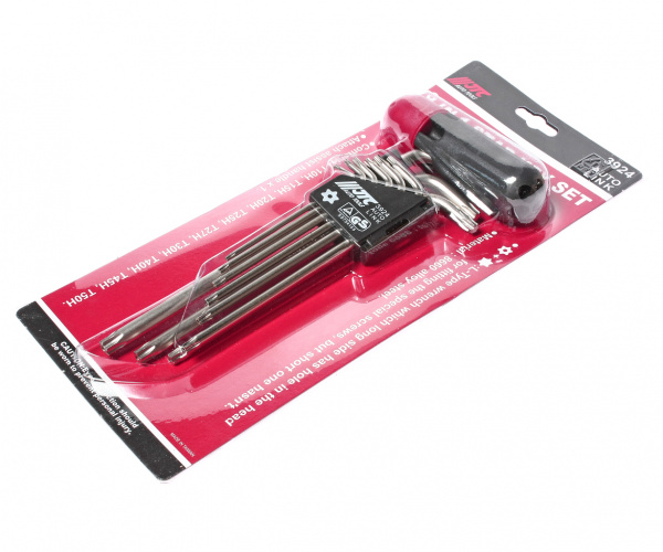JTC Набор ключей TORX T10Н-Т50H Г-образных с отверстием 9 предметов JTC JTC Набор ключей TORX T10Н-Т50H Г-образных с отверстием 9 предметов JTC