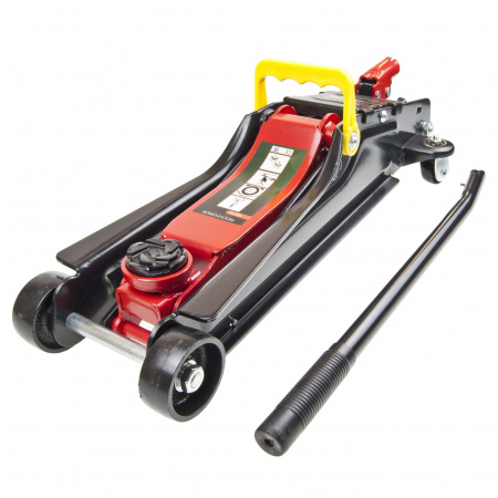 Домкрат гидравлический RF-T82010R, подкатной низкопрофильный с резиновой накладкой 3т (h min 85мм,h max 385мм), в кейсе  ROCKFORCE /1