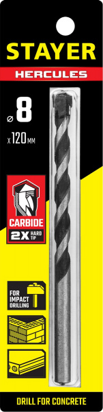 STAYER Hercules, 8 x 120 мм, cверло по бетону, Professional (2915-120-08)