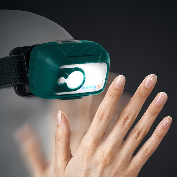 KRAFTOOL KH-5, 550 лм, 3 режима, аккумуляторный налобный фонарь, 1800мАч (56454)