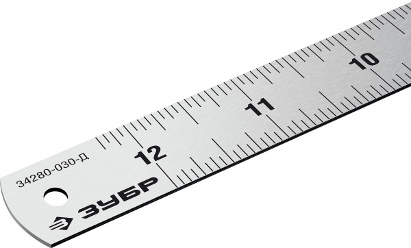 ЗУБР Про-30Д, длина 0.30 м, усиленная нержавеющая линейка, Профессионал (34280-030-Д)