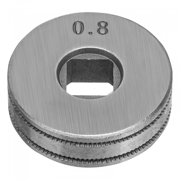 Подающий ролик, U профиль зубчатый под флюсовую проволоку 0,8-1мм посадка квадрат, 2 шт Denzel Подающий ролик, U профиль зубчатый под флюсовую проволоку 0,8-1мм посадка квадрат, 2 шт Denzel