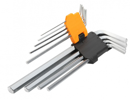 Набор Г-образных шестигранников, 1,5-10 мм, длинные, 9 предметов TOLSEN TT20049 Набор Г-образных шестигранников, 1,5-10 мм, длинные, 9 предметов TOLSEN TT20049