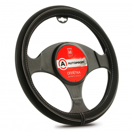 Оплетка руля AP-2020 BLACK/GREY (M) синтетический нубук AUTOPROFI 1/20