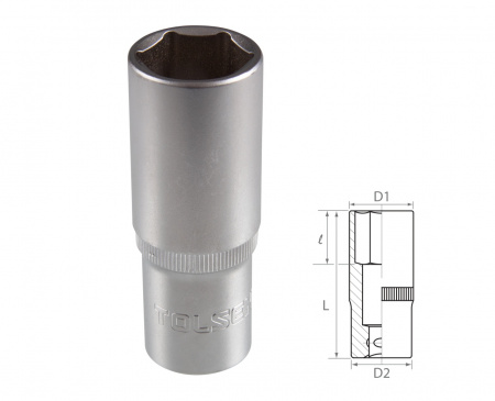 Головка торцевая глубокая шестигранная 1/2", 18 мм TOLSEN TT16568