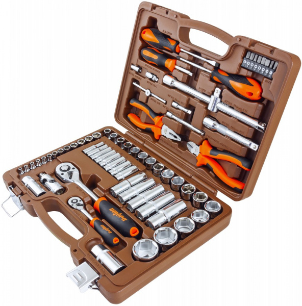 OMT69S Набор инструмента универсальный 1/4", 1/2"DR, 69 предметов OMT69S Набор инструмента универсальный 1/4", 1/2"DR, 69 предметов
