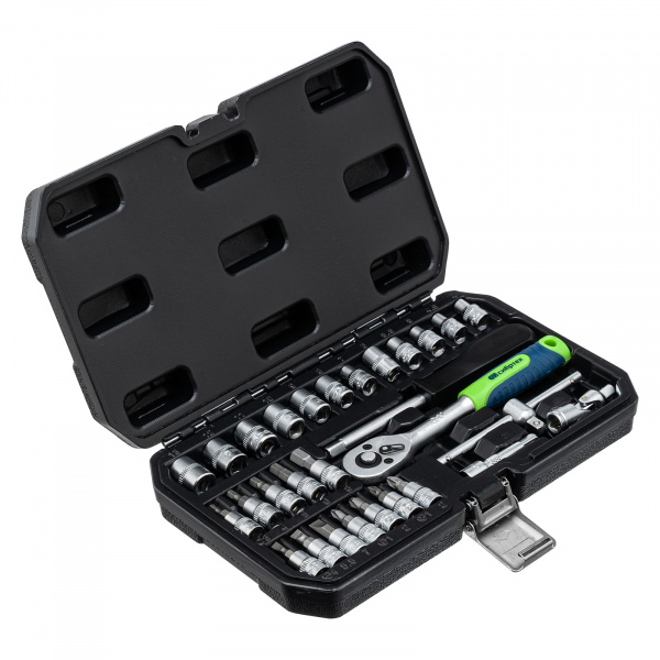 Набор инструментов, 1/4", пластиковый кейс, 29 предметов// Сибртех Набор инструментов, 1/4", пластиковый кейс, 29 предметов// Сибртех